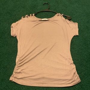 Beige Short Sleeve Blouse From Occasion